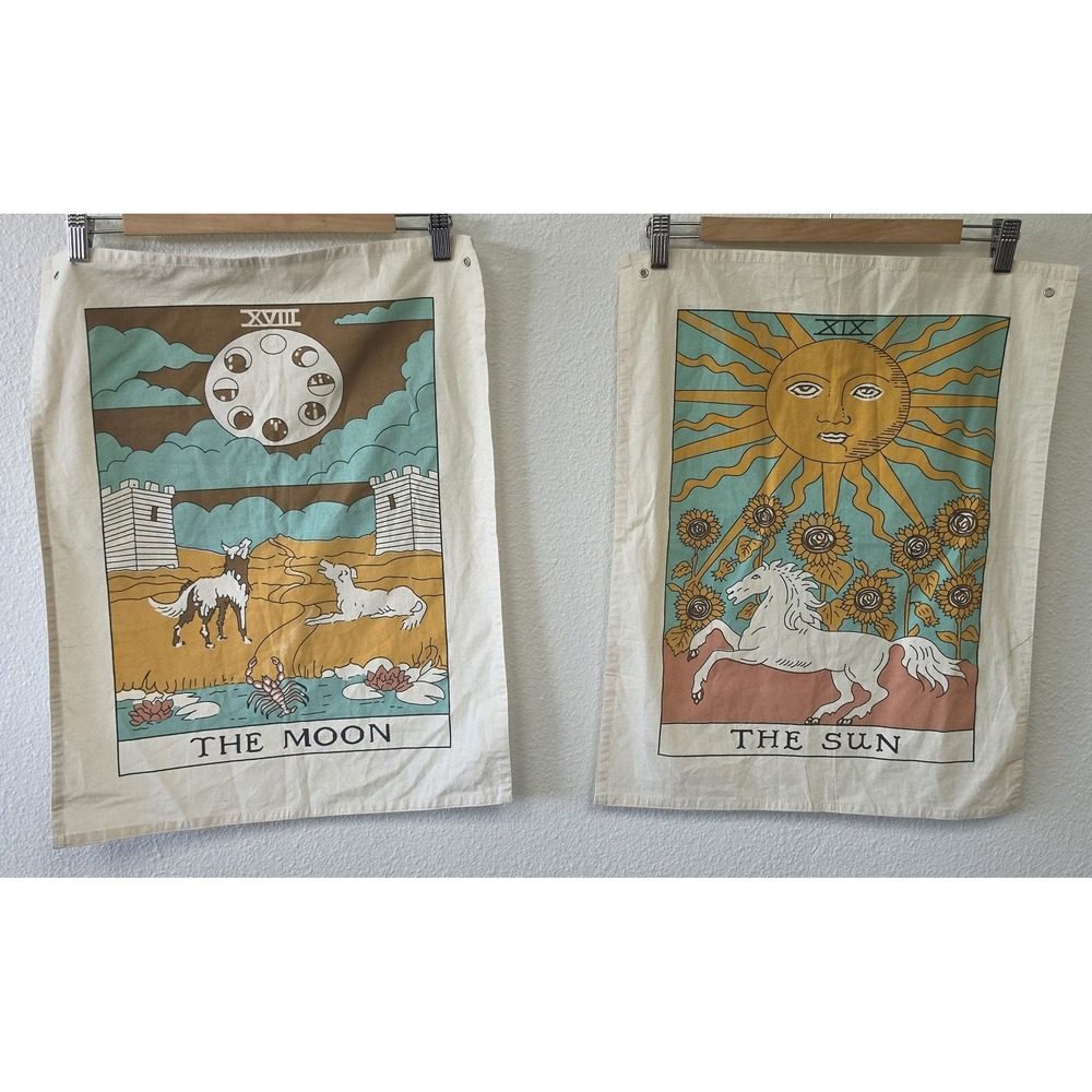 SheetKart Tarot Wall Tapestry Bohemian The Sun The Moon Boho Hanging India Decor
